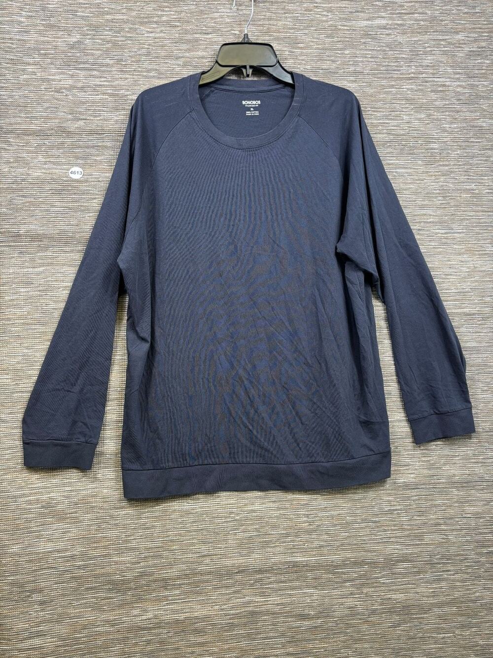 Bonobos Sweatshirt Mens Size XL Blue Standard Fit 100% Cotton Crewneck Pullover